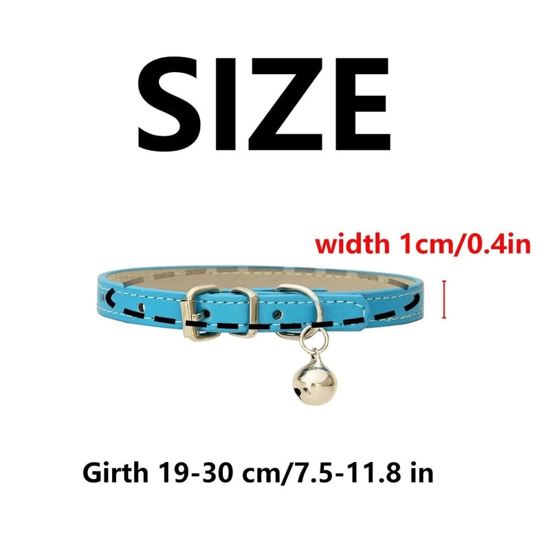 Adjustable PU Leather Cat Collar With Metal Buckle For Small Dogs And Cats 9