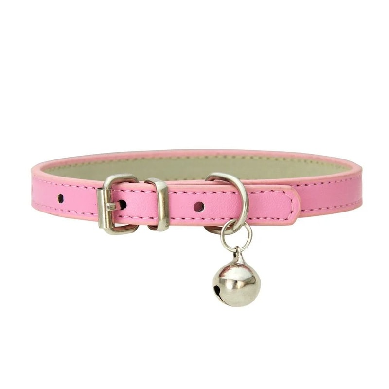 Adjustable PU Leather Cat Collar With Metal Buckle For Small Dogs And Cats 7