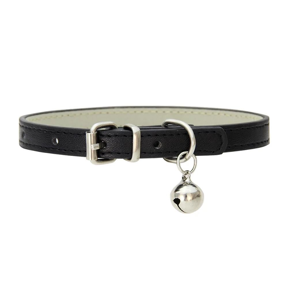 Adjustable PU Leather Cat Collar With Metal Buckle For Small Dogs And Cats 4