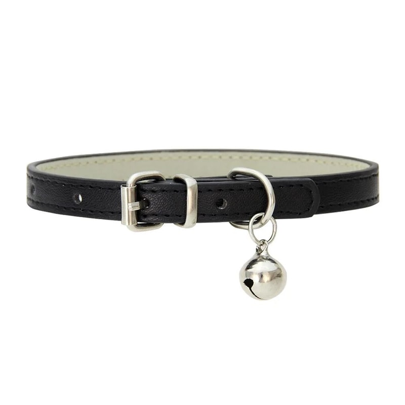 Adjustable PU Leather Cat Collar With Metal Buckle For Small Dogs And Cats 4