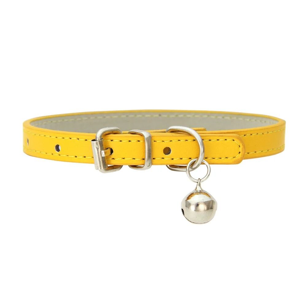 Adjustable PU Leather Cat Collar With Metal Buckle For Small Dogs And Cats 2
