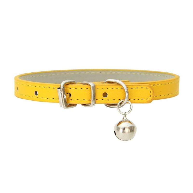 Adjustable PU Leather Cat Collar With Metal Buckle For Small Dogs And Cats 2