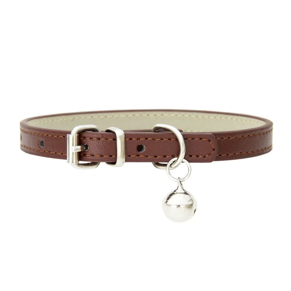 Adjustable PU Leather Cat Collar With Metal Buckle For Small Dogs And Cats 3