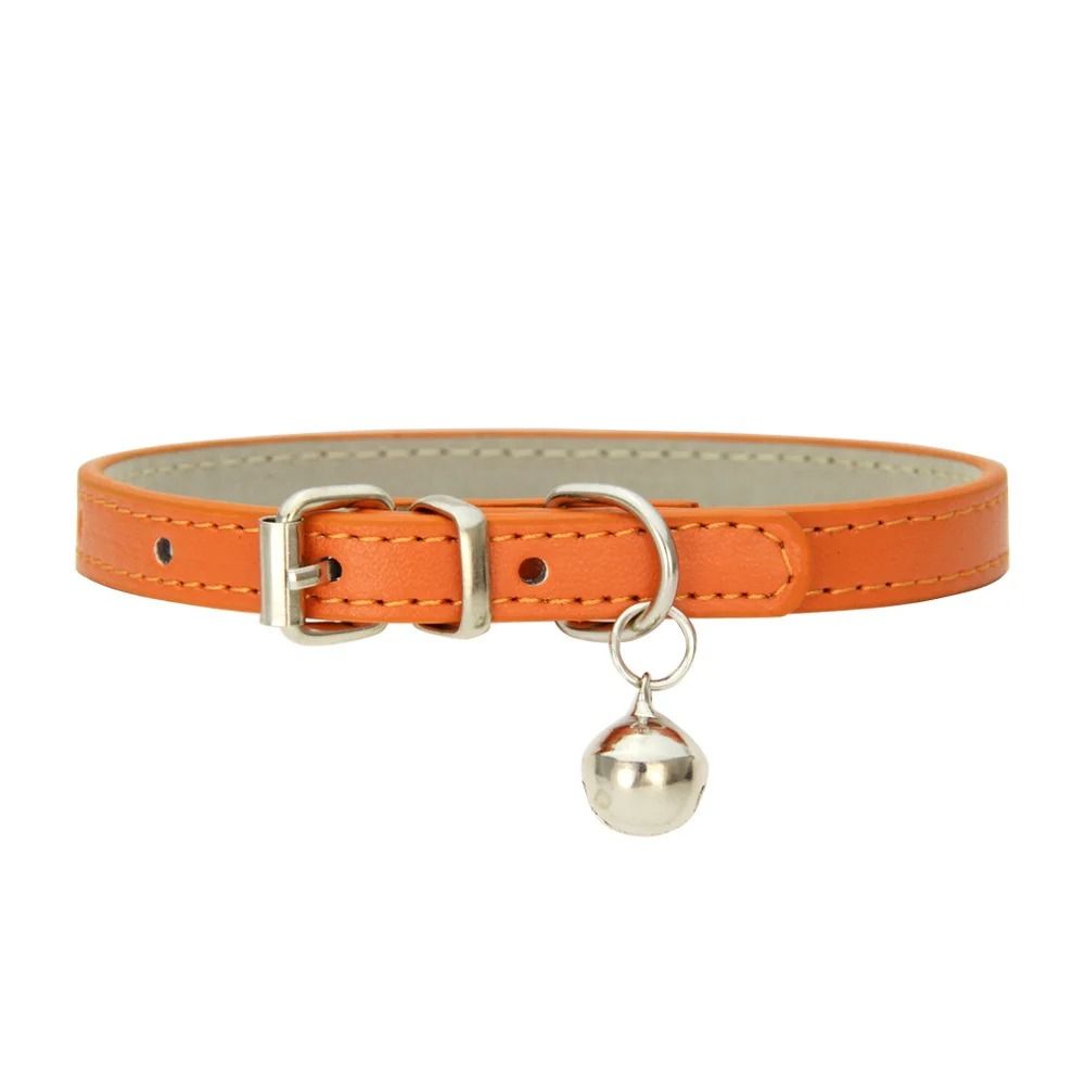 Adjustable PU Leather Cat Collar With Metal Buckle For Small Dogs And Cats 1