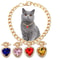Luxury Gold Pet Necklace With Heart Diamond Pendant For Cats And Small Dogs 10