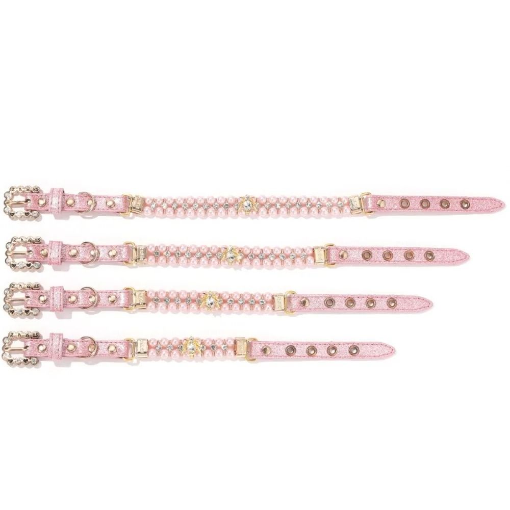 Adjustable Pearl Rhinestone Pet Necklace Collar For Cats Kittens And Small Dogs 6