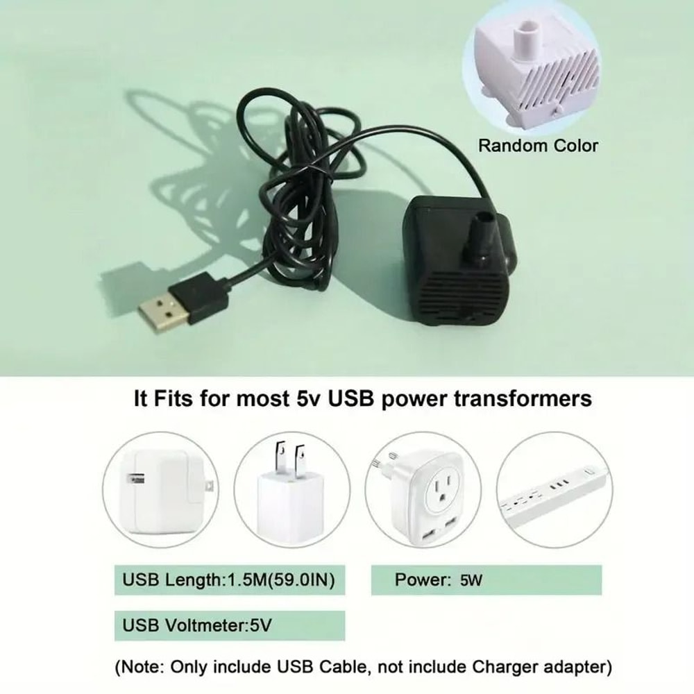 USB Quiet 1L Cat Water Fountain With Filter For Automatic Pet Drinking 5