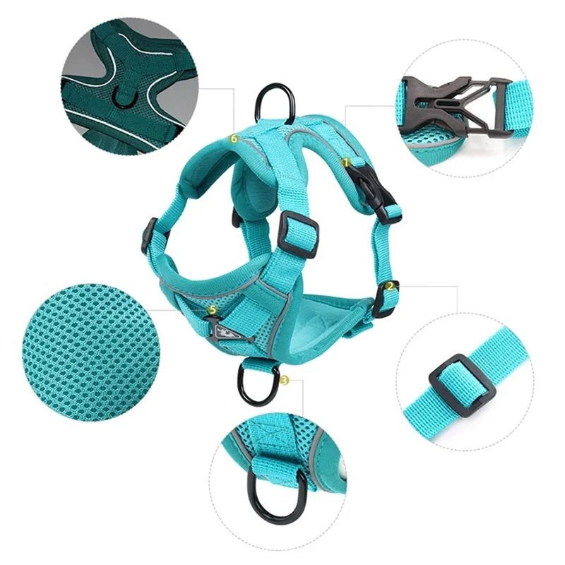 Reflective Cat Dog Harness And Leash Set For Small Pets Outdoor Walking 11
