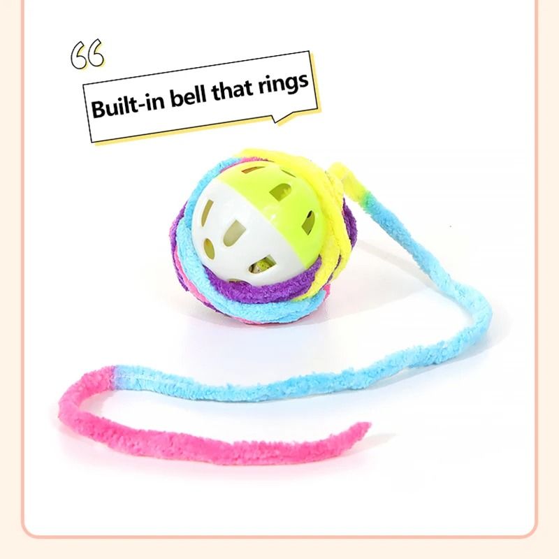 Wool Yarn Cat Toy Balls With Bell For Indoor Interactive Self Play 6