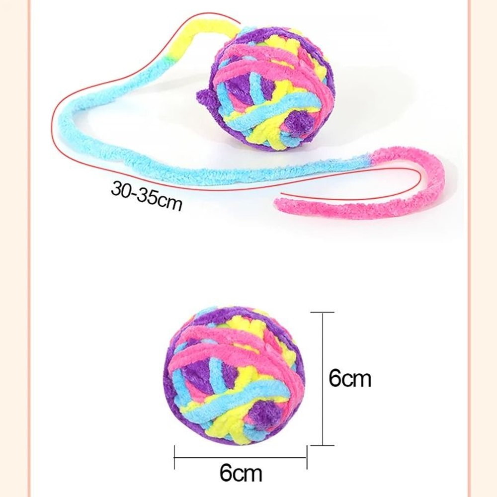 Wool Yarn Cat Toy Balls With Bell For Indoor Interactive Self Play 7