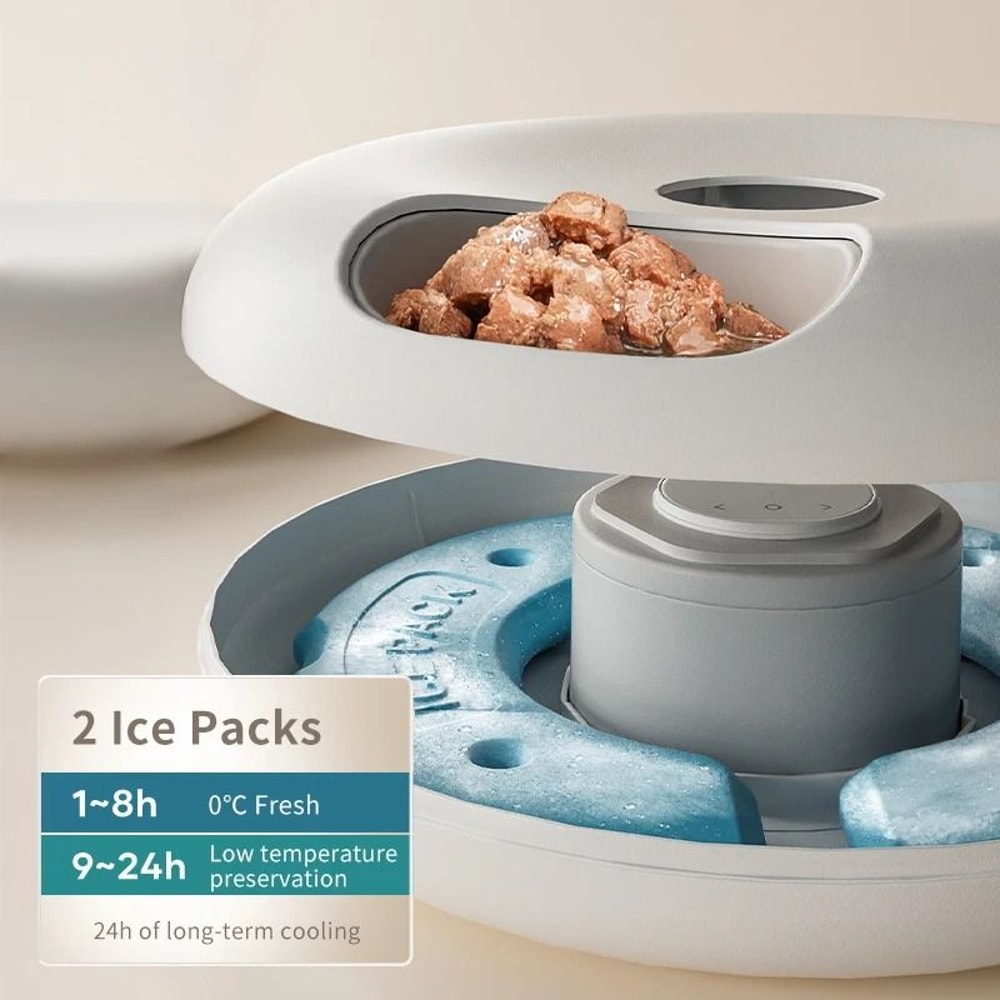 ROJECO 6 Meal Automatic Pet Feeder For Wet And Dry Cat Food 6