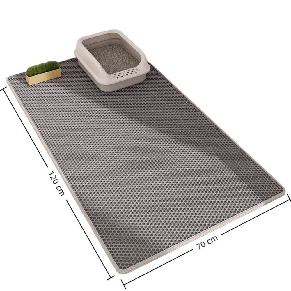Double Layer Waterproof Cat Litter Mat For Non Slip Litter Box Floor Protection 11