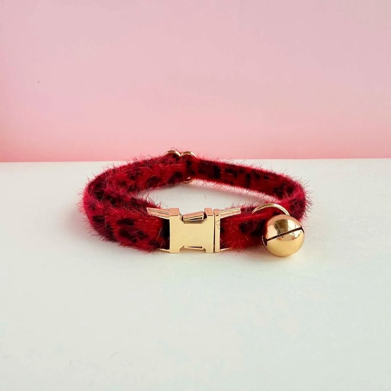 Personalized Leopard Print Cat Collar With Bell For Kittens Puppies And Small Pets 1