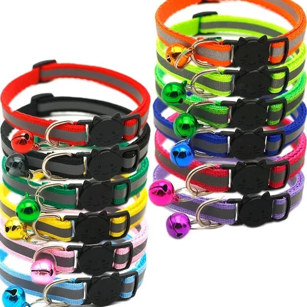 Bulk Adjustable Cat Collars With Bells For Kittens Puppies And Small Pets Pack Of Ten 3