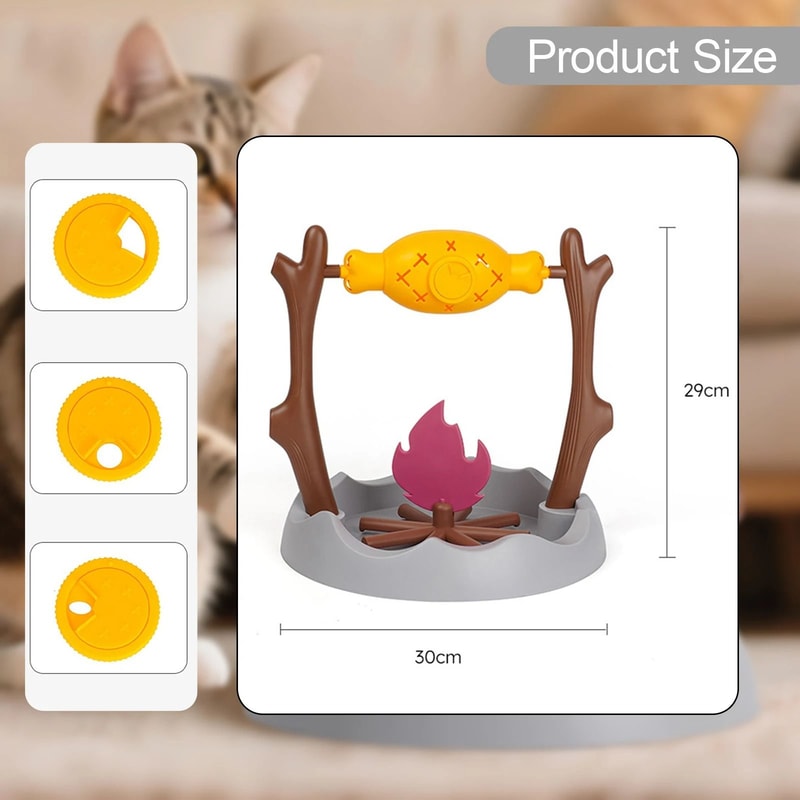 Interactive Cat Slow Feeder Toy Rotating Treat Dispenser For Snacks And Play 4