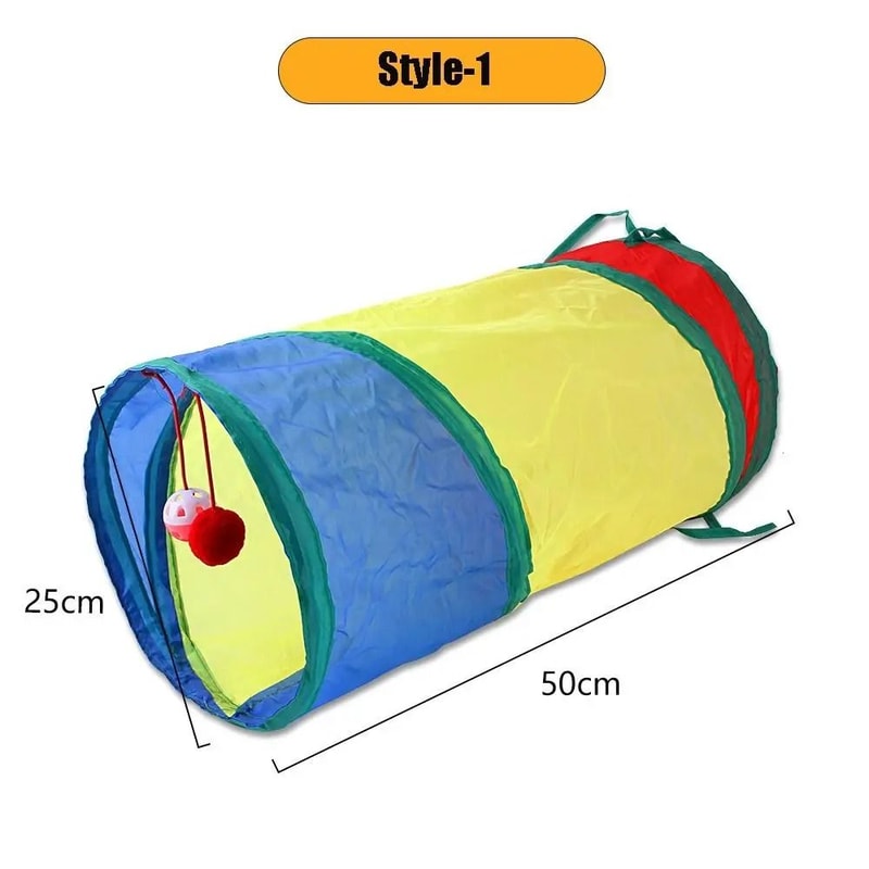 Foldable Cat Tunnel Toy Colorful Breathable Maze Tube For Interactive Indoor Pet Play 1