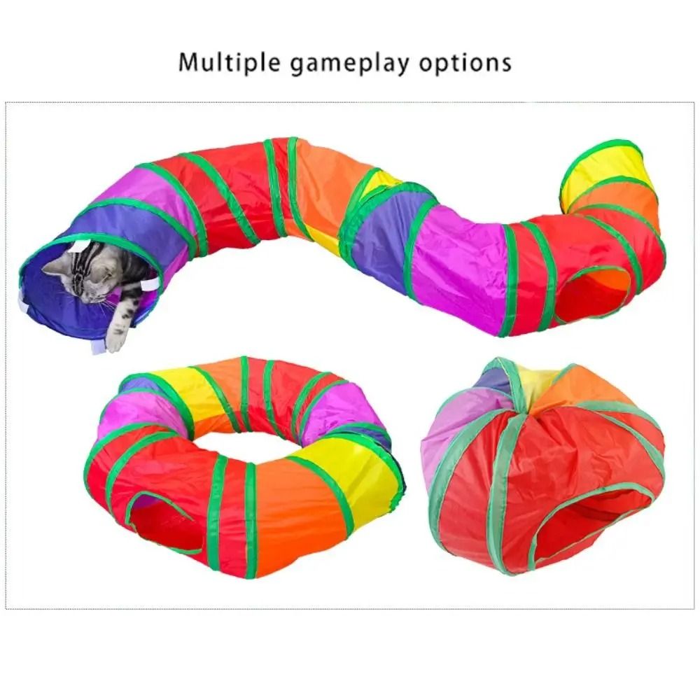 Foldable Cat Tunnel Toy Colorful Breathable Maze Tube For Interactive Indoor Pet Play 16