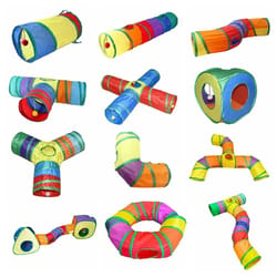 foldable cat tunnel toy colorful breathable maze tube for interactive indoor pet play