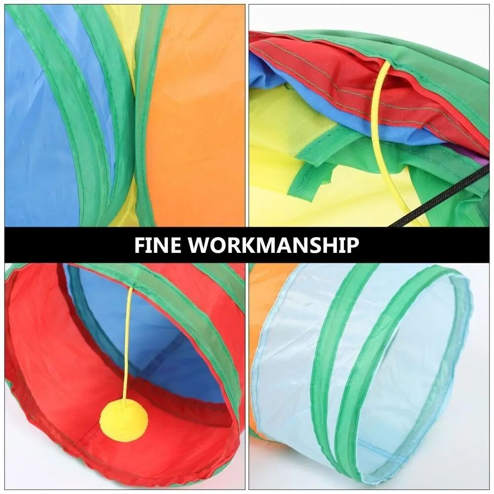 Foldable Cat Tunnel Toy Colorful Breathable Maze Tube For Interactive Indoor Pet Play 17