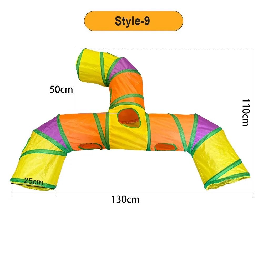 Foldable Cat Tunnel Toy Colorful Breathable Maze Tube For Interactive Indoor Pet Play 9