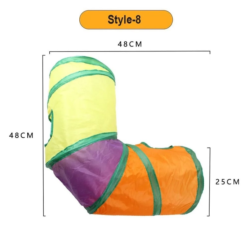 Foldable Cat Tunnel Toy Colorful Breathable Maze Tube For Interactive Indoor Pet Play 8