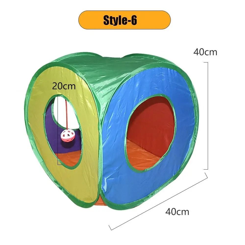 Foldable Cat Tunnel Toy Colorful Breathable Maze Tube For Interactive Indoor Pet Play 6