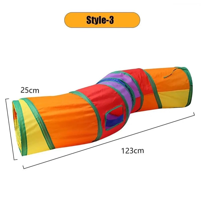 Foldable Cat Tunnel Toy Colorful Breathable Maze Tube For Interactive Indoor Pet Play 3