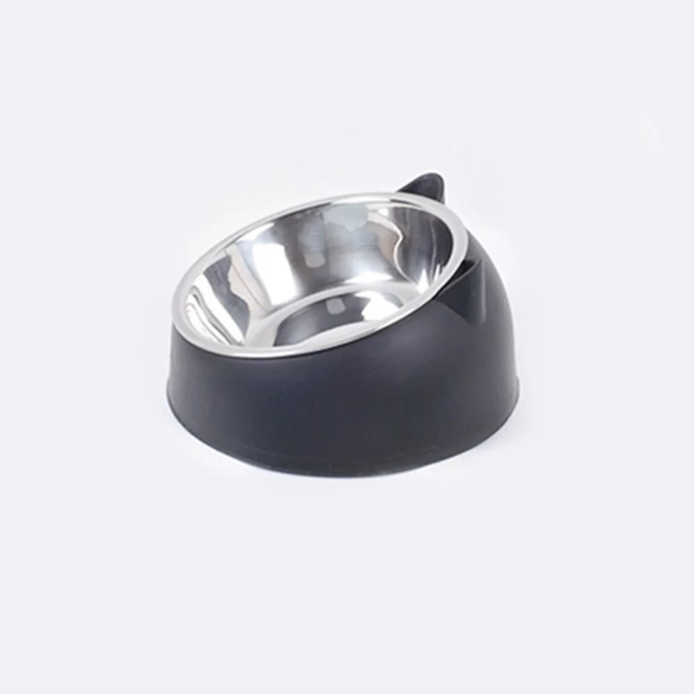 Raised Cat Bowl Tilted Stainless Steel Pet Feeder With Non Slip Base 3