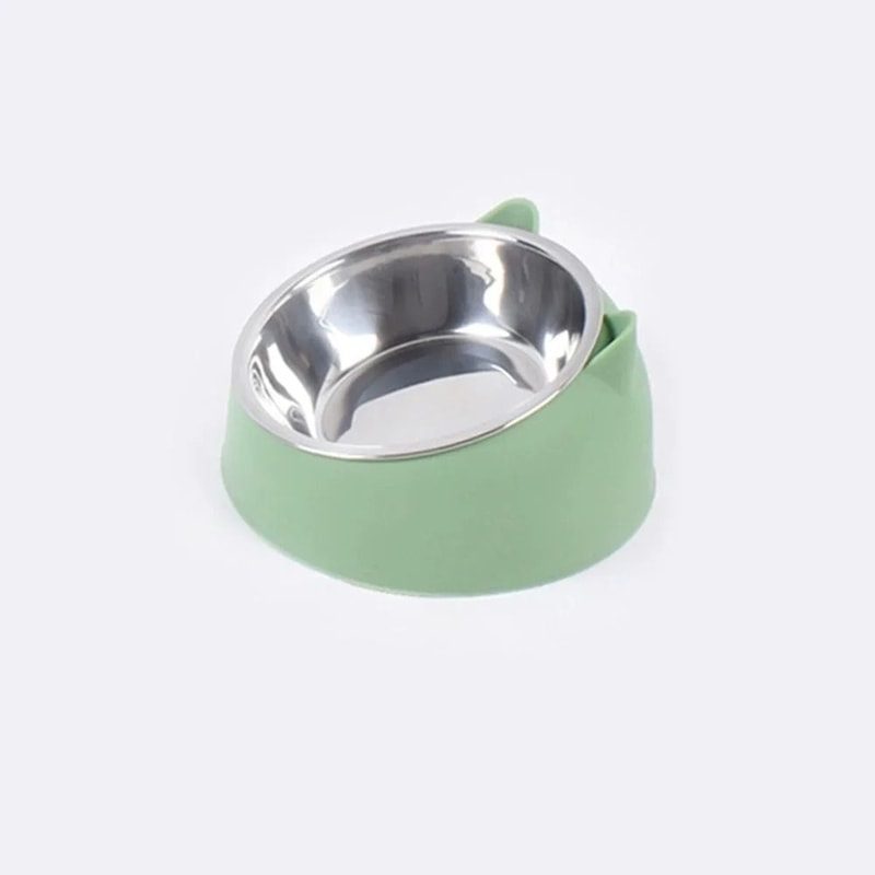 Raised Cat Bowl Tilted Stainless Steel Pet Feeder With Non Slip Base 4