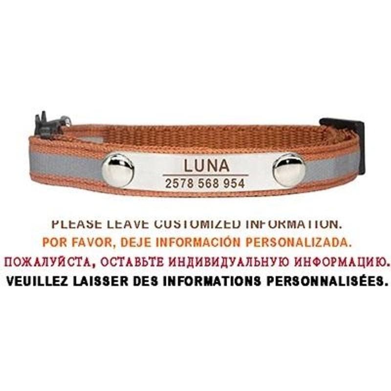 Personalized Reflective Cat Collar Engraved Adjustable Safety Buckle With Bell For Kittens 7