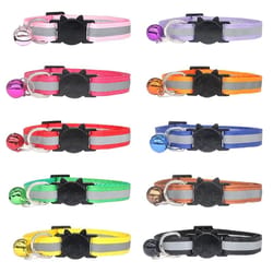 personalized reflective cat collar engraved adjustable safety buckle with bell for kittens