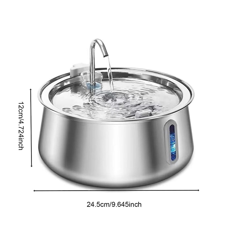 Stainless Steel Cat Fountain Large Capacity Automatic Pet Water Dispenser With Multi Layer Filtrati 5