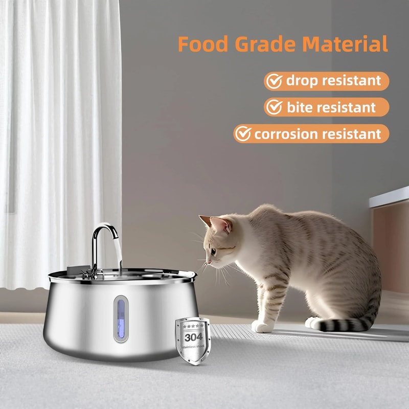 Stainless Steel Cat Fountain Large Capacity Automatic Pet Water Dispenser With Multi Layer Filtrati 6