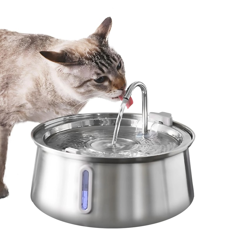 Stainless Steel Cat Fountain Large Capacity Automatic Pet Water Dispenser With Multi Layer Filtrati 8