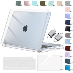 025 clear hard shell macbook cover snap on case for macbook air & pro (m1–m4)