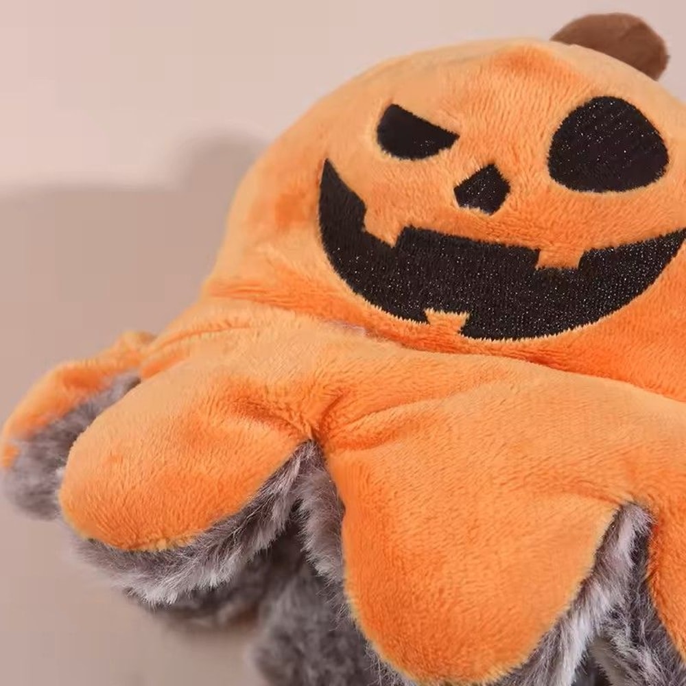 Halloween Dog Toy Reversible Plush Flip Pumpkin Octopus With Squeaker 1
