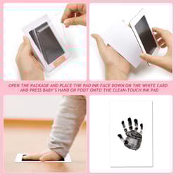 inkless baby handprint kit & baby footprint ink pad set clean touch keepsake cards for newborns and pets