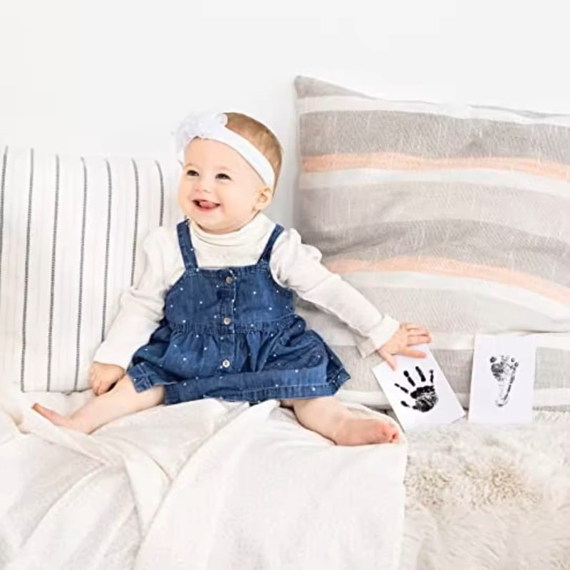 Inkless Baby Handprint Kit Baby Footprint Ink Pad Set Clean Touch Keepsake Cards For Newborns And 3