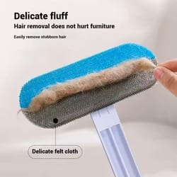 4-in-1 pet hair remover brush with extendable handle for couch, carpet, clothes, and car
