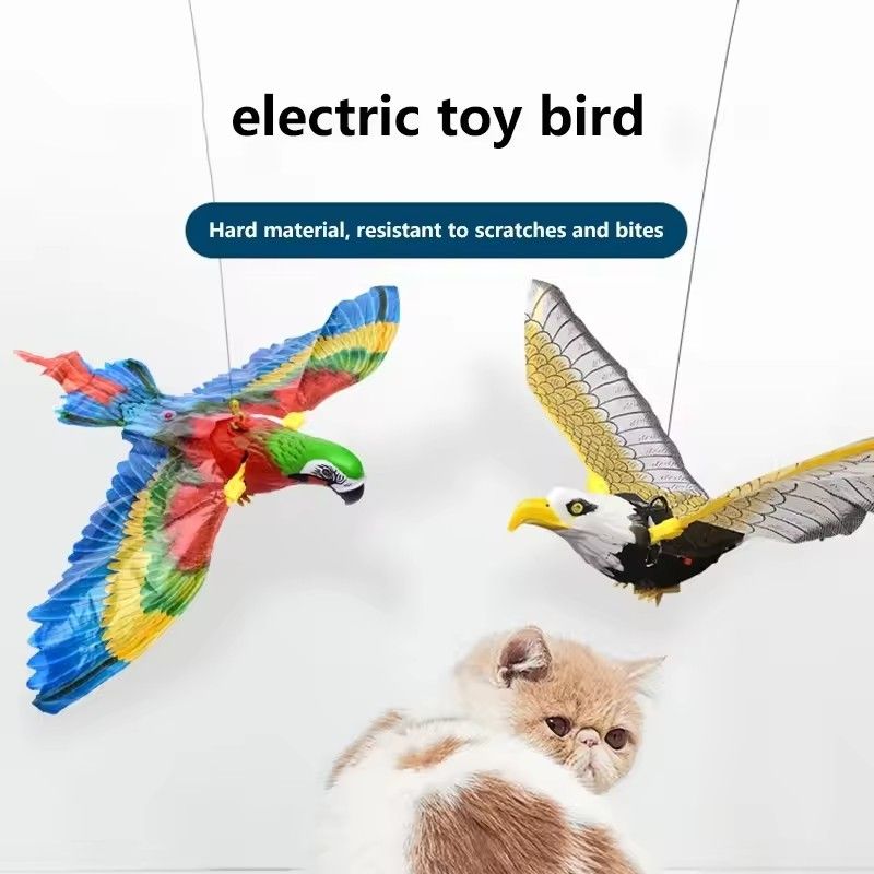 Flapping Bird DoorHang Interactive Cat Toy With Scratch Rope 0