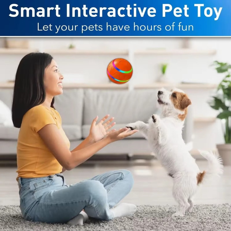Waterproof Interactive Dog Ball With Remote Control Rolling And Jumping Play 4
