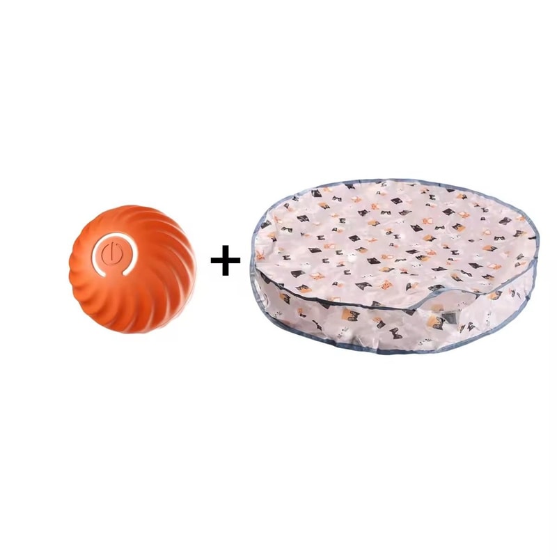 Self Rolling Dog Ball With Plush Cover Motion Activated Interactive Toy 2