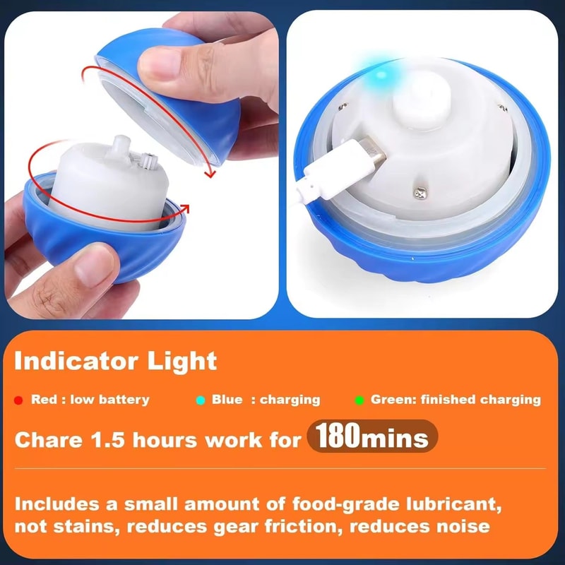 Self Rolling Dog Ball With Plush Cover Motion Activated Interactive Toy 3