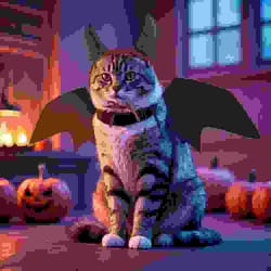 cat devil costume two-piece set with bat wings for cats and horn headband