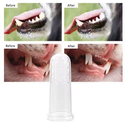 soft silicone finger toothbrush for pets, dog teeth cleaning & pet dental care fingertip brush