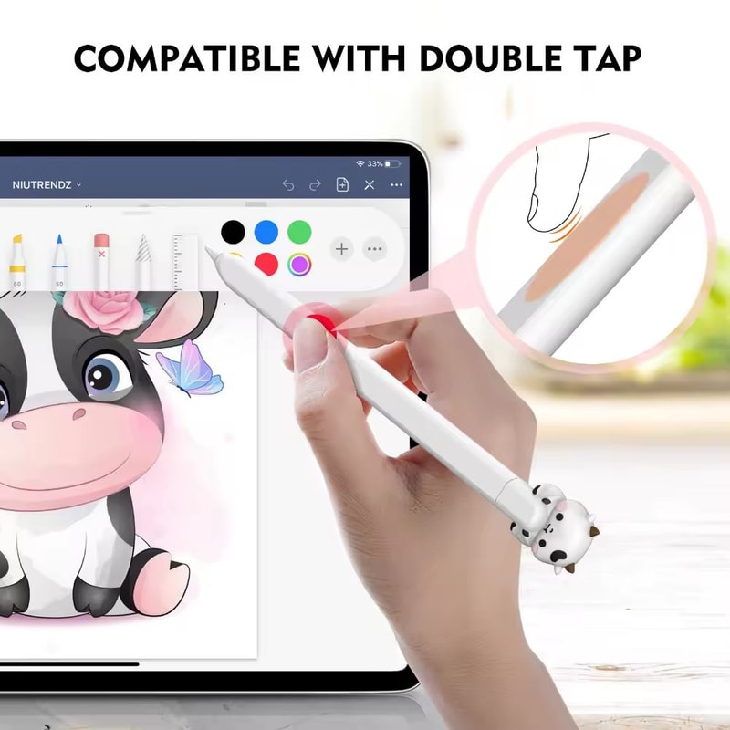 Cute Cartoon Apple Pencil 2 Silicone Sleeve Case With AntiSlip Grip 2