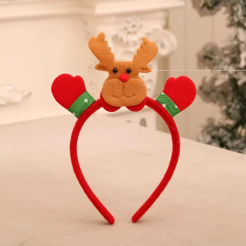 Pet Christmas Headband With Bouncy Reindeer Antlers Or Snowman Adjustable Holiday Hair Band 10