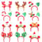 Pet Christmas Headband With Bouncy Reindeer Antlers Or Snowman Adjustable Holiday Hair Band 3