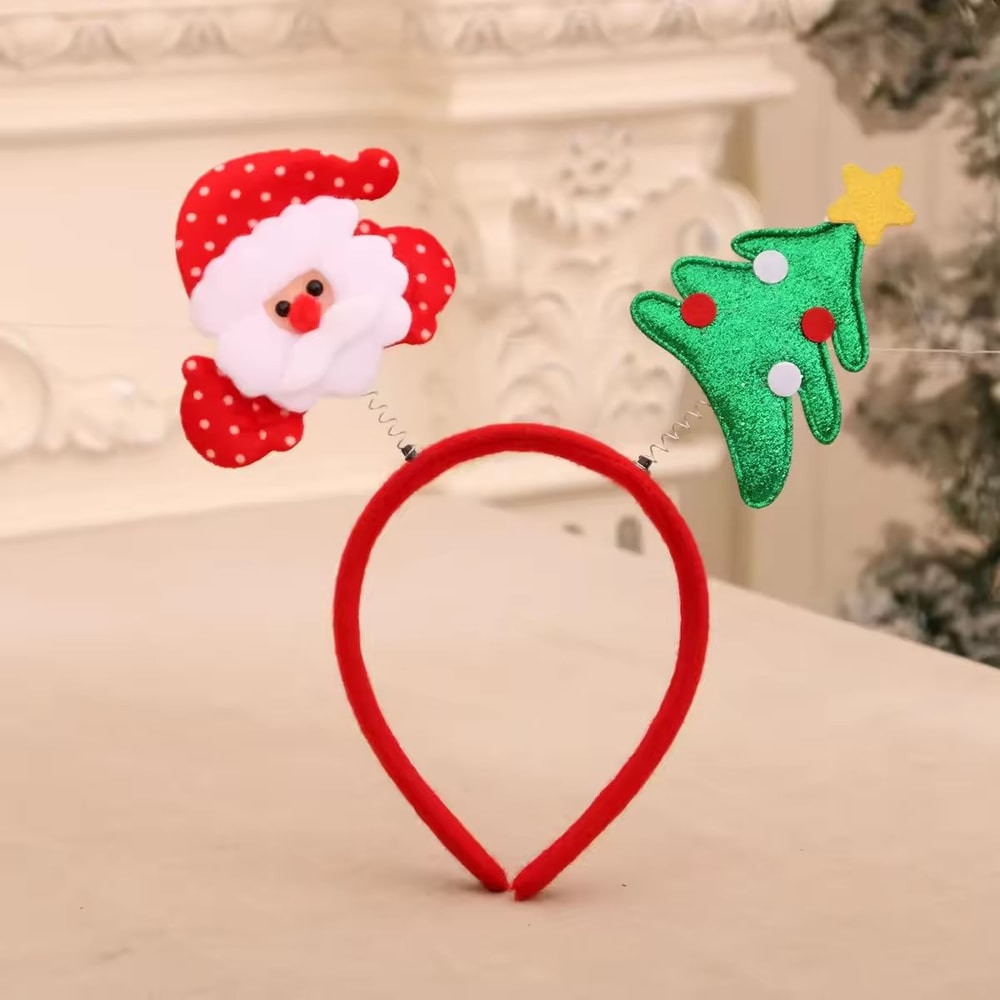 Pet Christmas Headband With Bouncy Reindeer Antlers Or Snowman Adjustable Holiday Hair Band 5