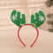 Pet Christmas Headband With Bouncy Reindeer Antlers Or Snowman Adjustable Holiday Hair Band 6